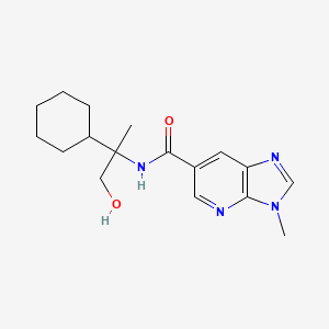 molecular formula C17H24N4O2 B6948158 N-(2-cyclohexyl-1-hydroxypropan-2-yl)-3-methylimidazo[4,5-b]pyridine-6-carboxamide 