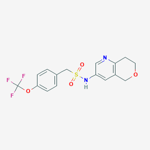 molecular formula C16H15F3N2O4S B6948219 N-(7,8-dihydro-5H-pyrano[4,3-b]pyridin-3-yl)-1-[4-(trifluoromethoxy)phenyl]methanesulfonamide 