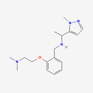 molecular formula C17H26N4O B6948279 N-[[2-[2-(dimethylamino)ethoxy]phenyl]methyl]-1-(2-methylpyrazol-3-yl)ethanamine 