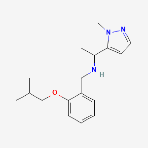 molecular formula C17H25N3O B6948299 N-[[2-(2-methylpropoxy)phenyl]methyl]-1-(2-methylpyrazol-3-yl)ethanamine 