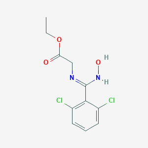 molecular formula C11H12Cl2N2O3 B069483 Ethyl 2-([(2,6-dichlorophenyl)(hydroxyimino)methyl]amino)acetate CAS No. 175204-50-9