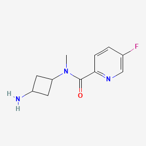 molecular formula C11H14FN3O B6948429 N-(3-aminocyclobutyl)-5-fluoro-N-methylpyridine-2-carboxamide 