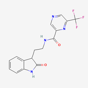 molecular formula C16H13F3N4O2 B6948500 N-[2-(2-oxo-1,3-dihydroindol-3-yl)ethyl]-6-(trifluoromethyl)pyrazine-2-carboxamide 