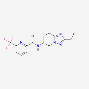 molecular formula C15H16F3N5O2 B6948509 N-[2-(methoxymethyl)-5,6,7,8-tetrahydro-[1,2,4]triazolo[1,5-a]pyridin-6-yl]-6-(trifluoromethyl)pyridine-2-carboxamide 