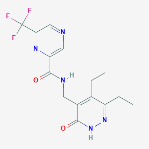 molecular formula C15H16F3N5O2 B6948520 N-[(3,4-diethyl-6-oxo-1H-pyridazin-5-yl)methyl]-6-(trifluoromethyl)pyrazine-2-carboxamide 