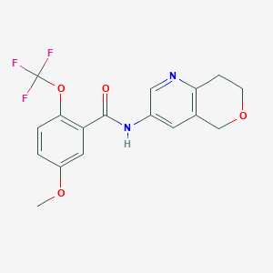 molecular formula C17H15F3N2O4 B6948549 N-(7,8-dihydro-5H-pyrano[4,3-b]pyridin-3-yl)-5-methoxy-2-(trifluoromethoxy)benzamide 