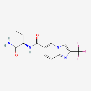 molecular formula C13H13F3N4O2 B6948652 N-[(2R)-1-amino-1-oxobutan-2-yl]-2-(trifluoromethyl)imidazo[1,2-a]pyridine-6-carboxamide 