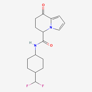 molecular formula C16H20F2N2O2 B6948935 N-[4-(difluoromethyl)cyclohexyl]-8-oxo-6,7-dihydro-5H-indolizine-5-carboxamide 