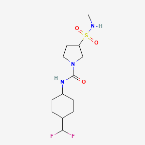 molecular formula C13H23F2N3O3S B6948981 N-[4-(difluoromethyl)cyclohexyl]-3-(methylsulfamoyl)pyrrolidine-1-carboxamide 