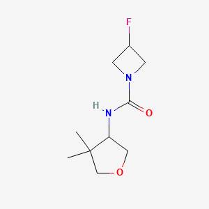 molecular formula C10H17FN2O2 B6948989 N-(4,4-dimethyloxolan-3-yl)-3-fluoroazetidine-1-carboxamide 