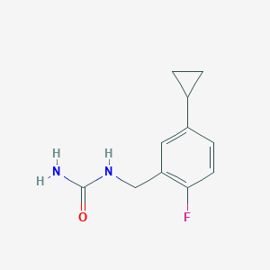 molecular formula C11H13FN2O B6949099 (5-Cyclopropyl-2-fluorophenyl)methylurea 