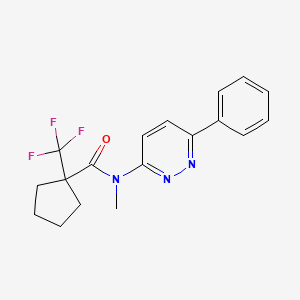 molecular formula C18H18F3N3O B6949149 N-methyl-N-(6-phenylpyridazin-3-yl)-1-(trifluoromethyl)cyclopentane-1-carboxamide 
