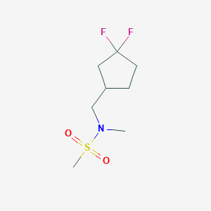 molecular formula C8H15F2NO2S B6949240 N-[(3,3-difluorocyclopentyl)methyl]-N-methylmethanesulfonamide 