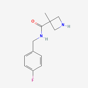 molecular formula C12H15FN2O B6949363 N-[(4-fluorophenyl)methyl]-3-methylazetidine-3-carboxamide 