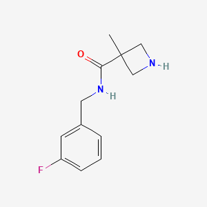 molecular formula C12H15FN2O B6949366 N-[(3-fluorophenyl)methyl]-3-methylazetidine-3-carboxamide 