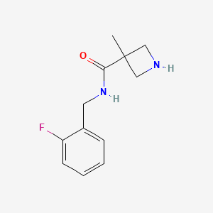 molecular formula C12H15FN2O B6949374 N-[(2-fluorophenyl)methyl]-3-methylazetidine-3-carboxamide 