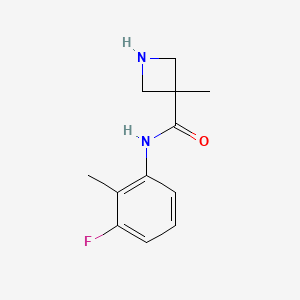 molecular formula C12H15FN2O B6949384 N-(3-fluoro-2-methylphenyl)-3-methylazetidine-3-carboxamide 