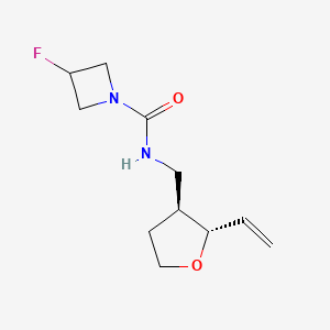 molecular formula C11H17FN2O2 B6949480 N-[[(2S,3S)-2-ethenyloxolan-3-yl]methyl]-3-fluoroazetidine-1-carboxamide 