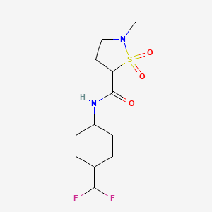 molecular formula C12H20F2N2O3S B6949835 N-[4-(difluoromethyl)cyclohexyl]-2-methyl-1,1-dioxo-1,2-thiazolidine-5-carboxamide 