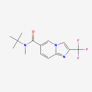 molecular formula C14H16F3N3O B6949935 N-tert-butyl-N-methyl-2-(trifluoromethyl)imidazo[1,2-a]pyridine-6-carboxamide 