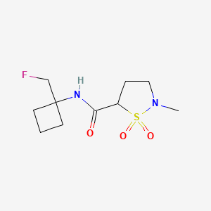 molecular formula C10H17FN2O3S B6949983 N-[1-(fluoromethyl)cyclobutyl]-2-methyl-1,1-dioxo-1,2-thiazolidine-5-carboxamide 
