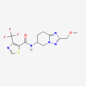 molecular formula C13H14F3N5O2S B6950140 N-[2-(methoxymethyl)-5,6,7,8-tetrahydro-[1,2,4]triazolo[1,5-a]pyridin-6-yl]-4-(trifluoromethyl)-1,3-thiazole-5-carboxamide 