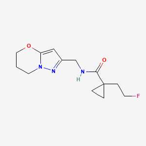 molecular formula C13H18FN3O2 B6950201 N-(6,7-dihydro-5H-pyrazolo[5,1-b][1,3]oxazin-2-ylmethyl)-1-(2-fluoroethyl)cyclopropane-1-carboxamide 