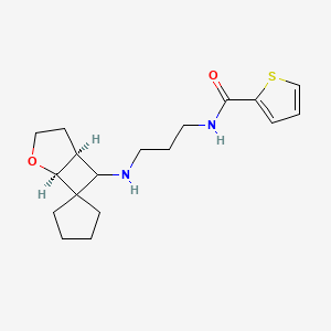 molecular formula C18H26N2O2S B6950224 N-[3-[[(1S,5S)-spiro[2-oxabicyclo[3.2.0]heptane-7,1'-cyclopentane]-6-yl]amino]propyl]thiophene-2-carboxamide 