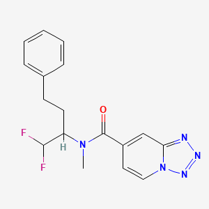 molecular formula C17H17F2N5O B6950236 N-(1,1-difluoro-4-phenylbutan-2-yl)-N-methyltetrazolo[1,5-a]pyridine-7-carboxamide 