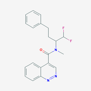 molecular formula C20H19F2N3O B6950242 N-(1,1-difluoro-4-phenylbutan-2-yl)-N-methylcinnoline-4-carboxamide 