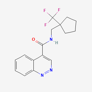 molecular formula C16H16F3N3O B6950254 N-[[1-(trifluoromethyl)cyclopentyl]methyl]cinnoline-4-carboxamide 
