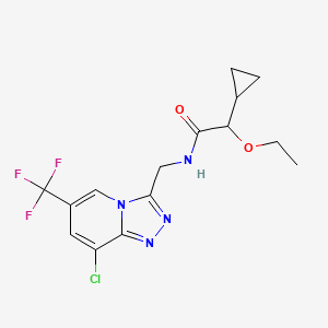 molecular formula C15H16ClF3N4O2 B6950328 N-[[8-chloro-6-(trifluoromethyl)-[1,2,4]triazolo[4,3-a]pyridin-3-yl]methyl]-2-cyclopropyl-2-ethoxyacetamide 
