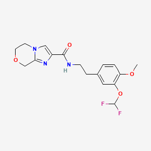 molecular formula C17H19F2N3O4 B6950418 N-[2-[3-(difluoromethoxy)-4-methoxyphenyl]ethyl]-6,8-dihydro-5H-imidazo[2,1-c][1,4]oxazine-2-carboxamide 