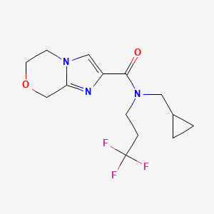 molecular formula C14H18F3N3O2 B6950490 N-(cyclopropylmethyl)-N-(3,3,3-trifluoropropyl)-6,8-dihydro-5H-imidazo[2,1-c][1,4]oxazine-2-carboxamide 