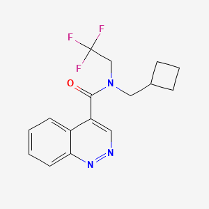 molecular formula C16H16F3N3O B6950495 N-(cyclobutylmethyl)-N-(2,2,2-trifluoroethyl)cinnoline-4-carboxamide 
