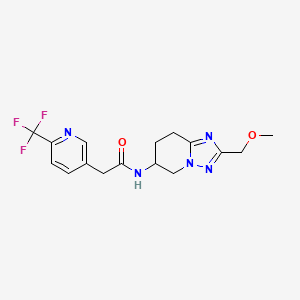 molecular formula C16H18F3N5O2 B6950496 N-[2-(methoxymethyl)-5,6,7,8-tetrahydro-[1,2,4]triazolo[1,5-a]pyridin-6-yl]-2-[6-(trifluoromethyl)pyridin-3-yl]acetamide 