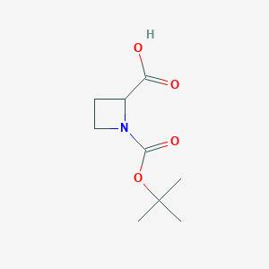 molecular formula C9H15NO4 B069505 1-(tert-Butoxycarbonyl)azetidine-2-carboxylic acid CAS No. 159749-28-7