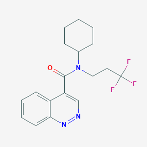 molecular formula C18H20F3N3O B6950508 N-cyclohexyl-N-(3,3,3-trifluoropropyl)cinnoline-4-carboxamide 