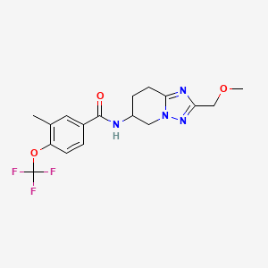 molecular formula C17H19F3N4O3 B6950526 N-[2-(methoxymethyl)-5,6,7,8-tetrahydro-[1,2,4]triazolo[1,5-a]pyridin-6-yl]-3-methyl-4-(trifluoromethoxy)benzamide 