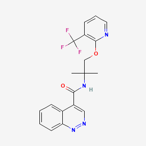 molecular formula C19H17F3N4O2 B6950577 N-[2-methyl-1-[3-(trifluoromethyl)pyridin-2-yl]oxypropan-2-yl]cinnoline-4-carboxamide 