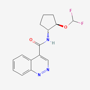 molecular formula C15H15F2N3O2 B6950688 N-[(1R,2R)-2-(difluoromethoxy)cyclopentyl]cinnoline-4-carboxamide 