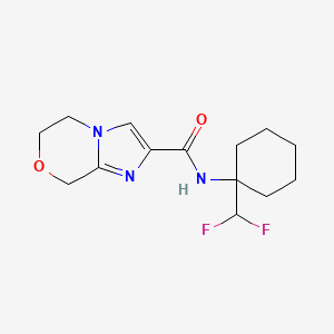 molecular formula C14H19F2N3O2 B6950691 N-[1-(difluoromethyl)cyclohexyl]-6,8-dihydro-5H-imidazo[2,1-c][1,4]oxazine-2-carboxamide 