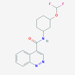 molecular formula C16H17F2N3O2 B6950760 N-[3-(difluoromethoxy)cyclohexyl]cinnoline-4-carboxamide 