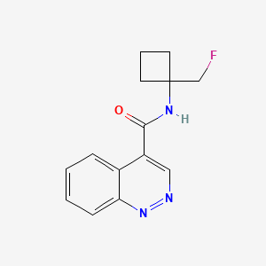 molecular formula C14H14FN3O B6950771 N-[1-(fluoromethyl)cyclobutyl]cinnoline-4-carboxamide 