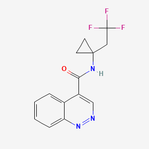 molecular formula C14H12F3N3O B6950778 N-[1-(2,2,2-trifluoroethyl)cyclopropyl]cinnoline-4-carboxamide 