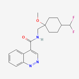 molecular formula C18H21F2N3O2 B6950783 N-[[4-(difluoromethyl)-1-methoxycyclohexyl]methyl]cinnoline-4-carboxamide 