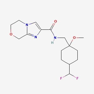 molecular formula C16H23F2N3O3 B6950791 N-[[4-(difluoromethyl)-1-methoxycyclohexyl]methyl]-6,8-dihydro-5H-imidazo[2,1-c][1,4]oxazine-2-carboxamide 