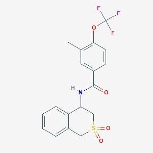 molecular formula C18H16F3NO4S B6950805 N-(2,2-dioxo-3,4-dihydro-1H-isothiochromen-4-yl)-3-methyl-4-(trifluoromethoxy)benzamide 