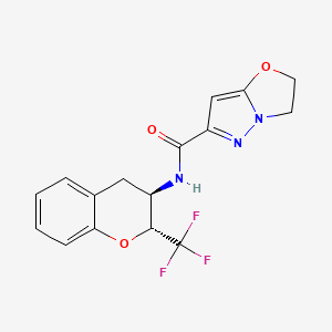 molecular formula C16H14F3N3O3 B6950844 N-[(2R,3R)-2-(trifluoromethyl)-3,4-dihydro-2H-chromen-3-yl]-2,3-dihydropyrazolo[5,1-b][1,3]oxazole-6-carboxamide 