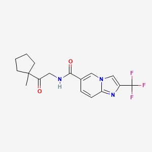 molecular formula C17H18F3N3O2 B6950863 N-[2-(1-methylcyclopentyl)-2-oxoethyl]-2-(trifluoromethyl)imidazo[1,2-a]pyridine-6-carboxamide 
